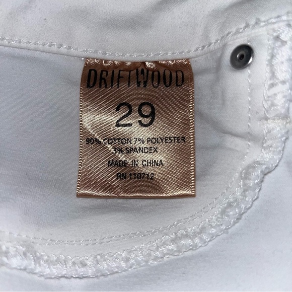 Driftwood White Audrey Jeans Size 29 - Picture 9 of 9